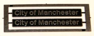 87007 City of Manchester Etched Nameplates BLACK