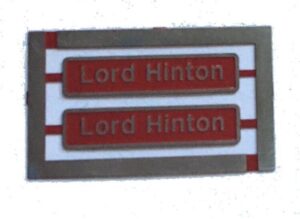 37409 Lord Hinton Etched Nameplate - OO DRS