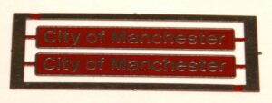 87007 City of Manchester Etched Nameplates Red