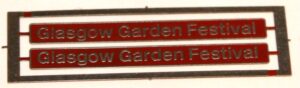 87006 Glasgow Garden Festival Etched Nameplates Red