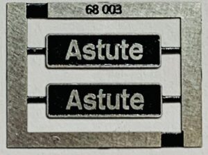 68003 Astute Class 68 Etched Nameplate - OO DRS