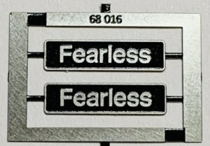 68016 Fearless Class 68 Etched Nameplate - N Gauge