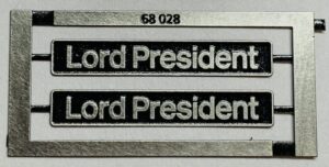 68028 Lord President Class 68 Etched Nameplate - OO DRS TPE