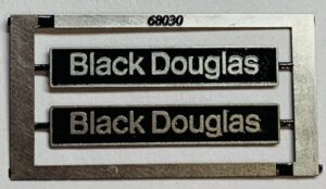 68030 Black Douglas Class 68 Etched Nameplate - OO DRS TPE