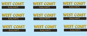 West Coast Railways Loco Decal - N Gauge