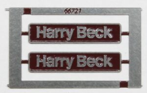 66721 Harry Beck nameplate - OO Gauge GBRf