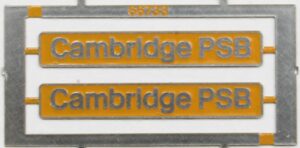 66733 Cambridge PSB nameplate - OO Gauge GBRf