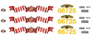 Class 66, 66725 GBRf Sunderland Transfer Pack OO Gauge