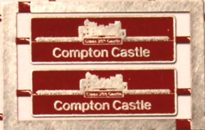 43154 Compton Castle etched nameplates OO Gauge