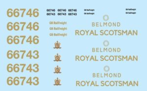 Royal Scotsman Livery Class 66, for either 66743/66746 GBRf for OO Gauge
