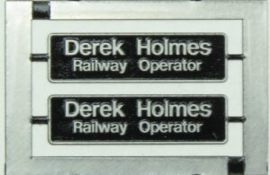 66152 Derek Holmes Railway Operator Etched Nameplates OO Gauge