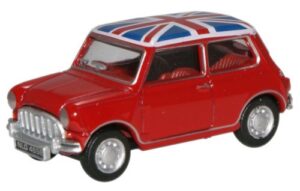 OXFORD DIECAST 76MN001 Tartan Red/Union Jack Austin Mini  OO gauge