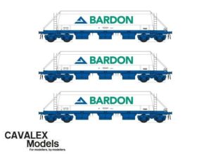 CAVALEX PHA/JGA BOGIE BARDON AGGREGATES (White and Blue) TRIPLE HOPPER WAGON PACK OO Gauge