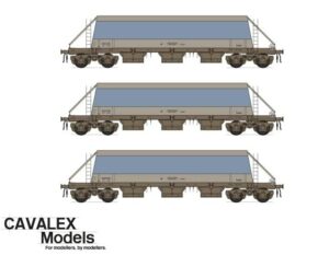 CAVALEX PHA/JGA BOGIE AGGREGATE HOPPER UNBRANDED TRIPLE WAGON PACK OO Gauge
