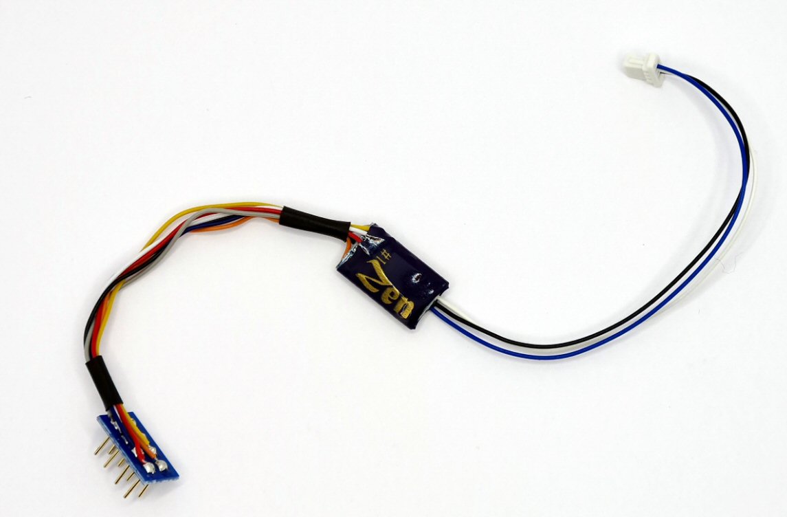 DCCconcepts DCD-ZN8H.nano Zen Blue+ Decoder: 8 Pin NANO Wired 2 Function