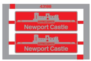 43188 Newport Castle etched nameplates OO Gauge