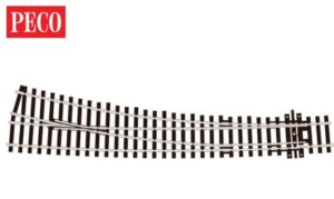 Peco SL-E186 Streamline Code 75 OO/HO,  Curved Turnout, Large Radius, Right Hand