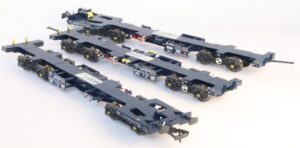 Revolution Trains OO-FWA-4111B ECOFRET FWA Container Flats - GBRf TRIPLE SET PACK - OO Gauge OO-FWA-4111B
