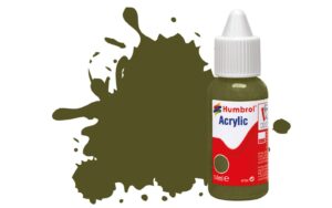 Humbrol DB0155 No 155 Matt Olive Drab Matt Acrylic Paint (14ml) - DB0155