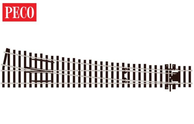 Peco SL-E188 Streamline Code 75 OO/HO, Turnout, Large Radius, Right Hand Electrofrog OO Gauge