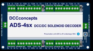 DCCconcepts DCD-ADS-4SX Accessory Decoder CDU Solenoid Drive SX 4-Way with Power-Off Memory and Protective Case