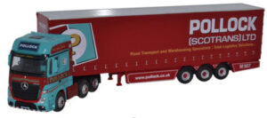 OXFORD DIECAST 76MB002 MERCEDES ACTROS MP4 GSC ACTROS CURTAINSIDE POLLOCK - OO gauge
