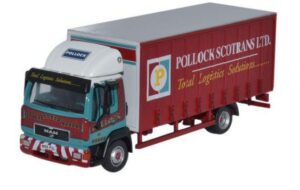 OXFORD DIECAST 76MAN001 MAN L2000 CURTAINSIDE POLLOCK - OO gauge