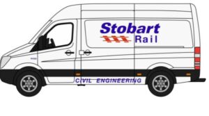 OXFORD DIECAST 76MSV002 MERCEDES SPRINTER VAN STOBART RAIL - OO gauge