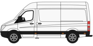 OXFORD DIECAST 76MSV004 MERCEDES SPRINTER VAN WHITE - OO gauge