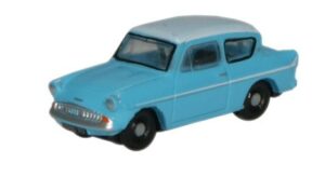 OXFORD DIECAST - N105007 FORD ANGLIA CARIBBEAN TURQUOISE/WHITE - N gauge