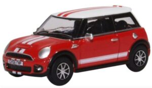 OXFORD DIECAST - 76NMN007 NEW MINI CHILI RED/WHITE - OO Gauge