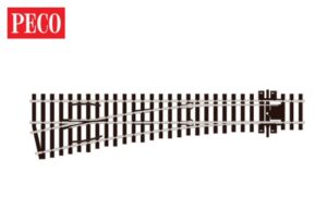 Peco SL-E196 Turnout, Medium Radius, Left Hand Electrofrog OO Gauge
