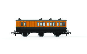 Hornby R40293 LSWR, 6 Wheel Coach, 3rd Class, 648 - Era 2 OO Gauge