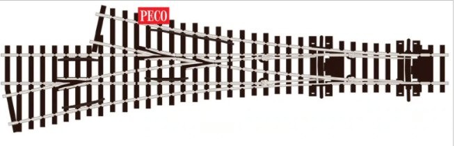 Peco SL-E199 3 Way Asymmetric Turnout, Medium Radius CODE 75 OO Gauge