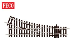 Peco ST-240 Turnout, 2nd Radius, Right Hand CODE 100 OO Gauge