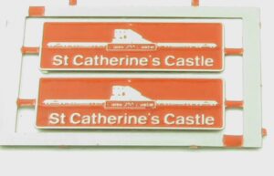 43041 St Catherines Castle etched nameplates OO Gauge