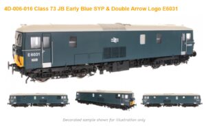 Dapol  4D-006-016S Class 73 JB E6031 Early Blue SYP & Double Arrow Logo Livery OO Gauge DCC SOUND