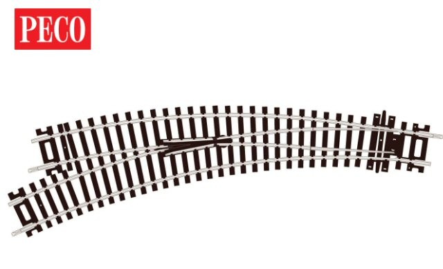 Peco ST-245 Curved Turnout, Left Hand PECO SETRACK OO/HO CODE 100 OO Gauge