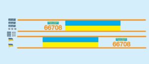 Class 66, 66708 GBRf Glory to the Ukraine Transfer Pack 1 N Gauge