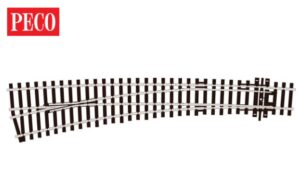 Peco SL-E87 Curved Turnout, Large Radius, Left Hand CODE 100 OO Gauge