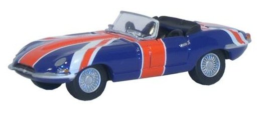 OXFORD DIECAST 76ETYP005 JAGUAR E TYPE UNION FLAG (AUSTIN POWERS) - OO gauge