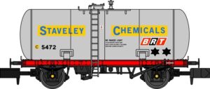 Revolution Trains 35t Class A Tank N Gauge in STAVELEY CHEMICALS Grey and Red Livery N35TA-104B SINGLE WAGON