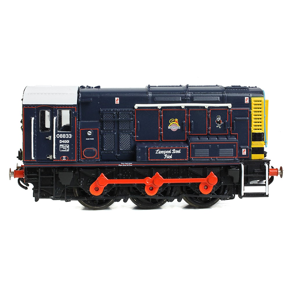 Graham Farish 371-015E Class 08 08833 'Liverpool Street Pilot' BR/GER Lined Blue (Early Em.) DCC READY, N GAUGE
