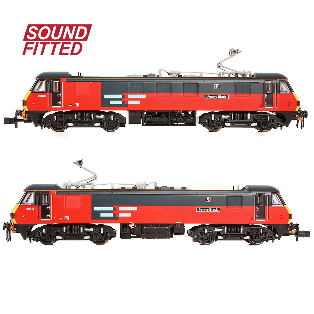 Graham Farish 371-782SF Class 90/0 90019 'Penny Black' Rail Express Systems SOUND FITTED, N GAUGE