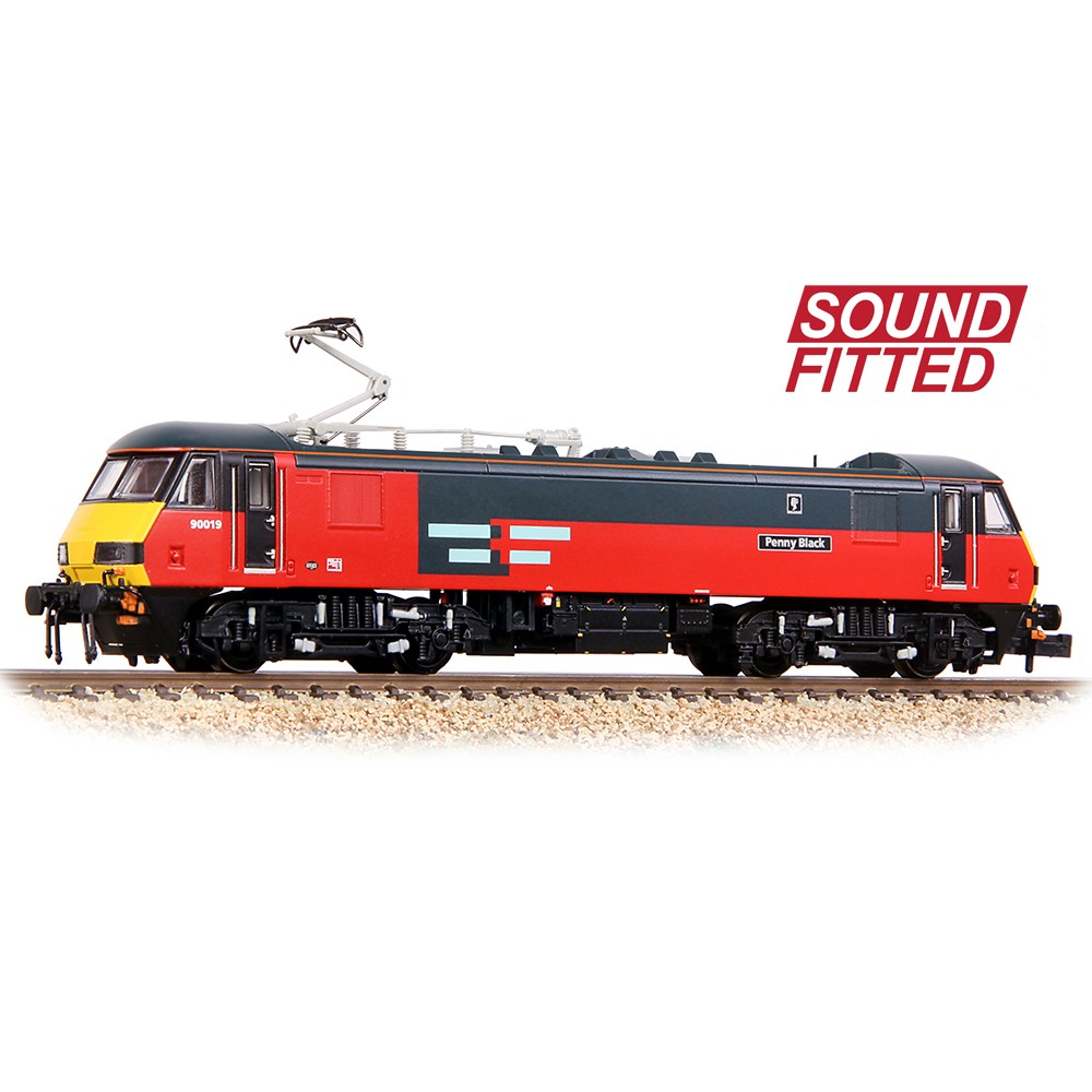 Graham Farish 371-782SF Class 90/0 90019 'Penny Black' Rail Express Systems SOUND FITTED, N GAUGE