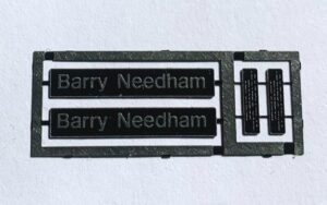 60091 Barry Needham Etched nameplate - OO Gauge DB Cargo (Copy)