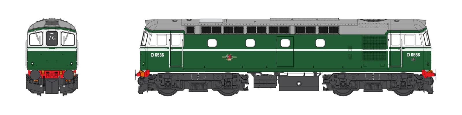 Heljan 3375 Class 33 - CLASS 33/2 D6586 BR GREEN OO Gauge