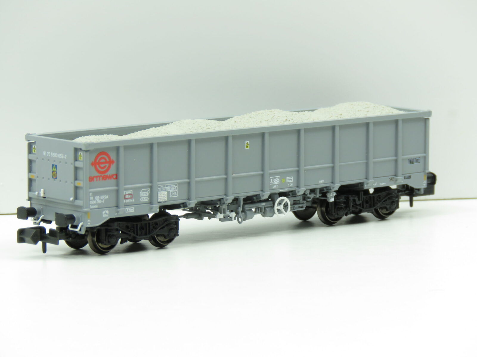 Revolution N-EAL-102L (with light) Ermewa grey JNA/MMA AGGREGATES BOX WAGON Number 5500 059-7 N Gauge