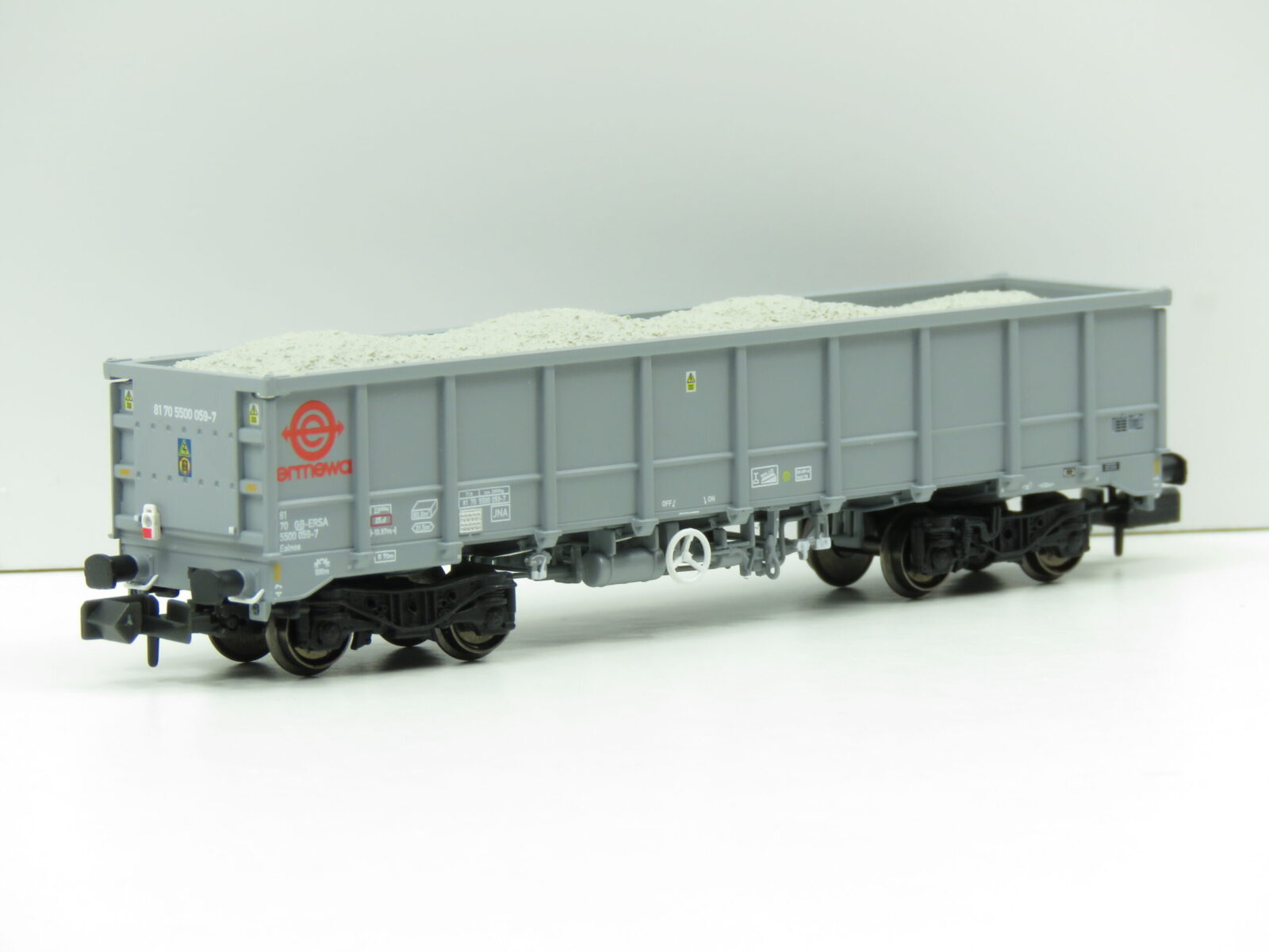 Revolution N-EAL-102L (with light) Ermewa grey JNA/MMA AGGREGATES BOX WAGON Number 5500 059-7 N Gauge