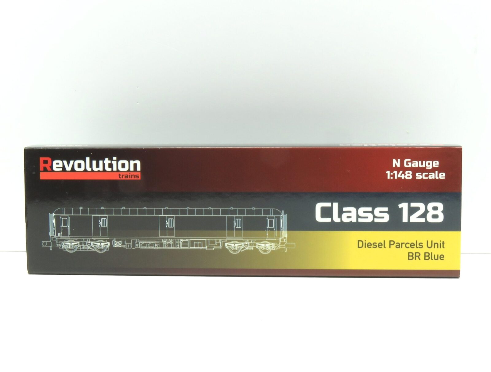 Revolution Trains N-128-55991A, Class 128 - W55991 in BR Blue Livery with full yellow ends, split Headcode and Corridor N Gauge